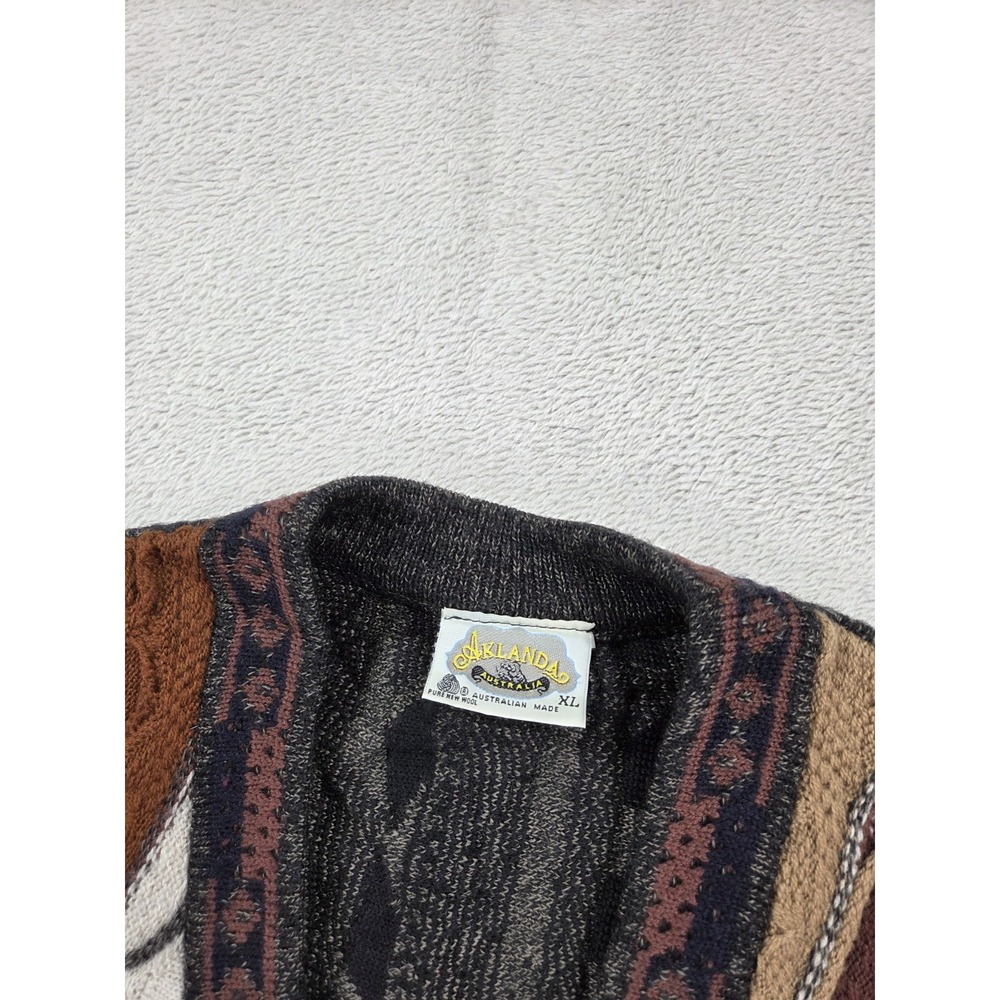 Aklanda Sweater Mens XL Wool Coogi Style Cardigan 3D‎ Knit - Picture 3 of 8